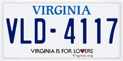 VA license plate VLD4117