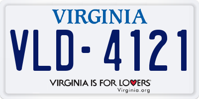 VA license plate VLD4121