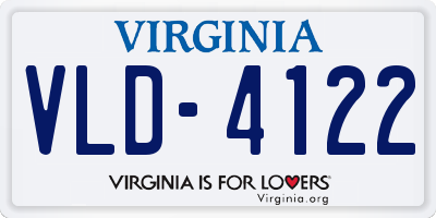 VA license plate VLD4122