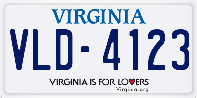 VA license plate VLD4123