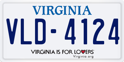 VA license plate VLD4124