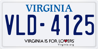 VA license plate VLD4125