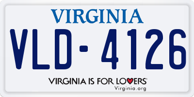 VA license plate VLD4126
