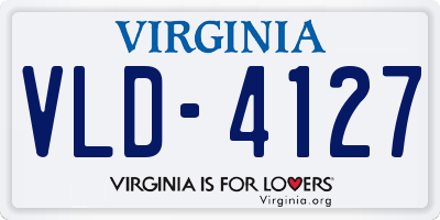 VA license plate VLD4127