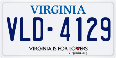 VA license plate VLD4129