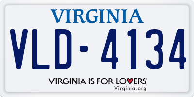 VA license plate VLD4134