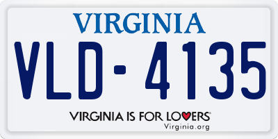VA license plate VLD4135