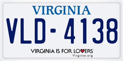 VA license plate VLD4138