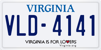 VA license plate VLD4141