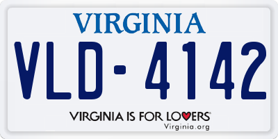 VA license plate VLD4142