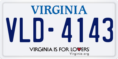 VA license plate VLD4143