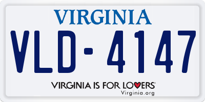 VA license plate VLD4147