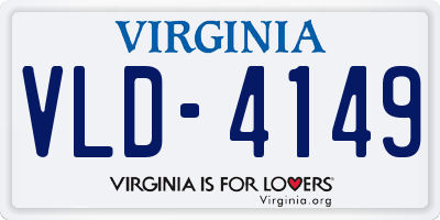 VA license plate VLD4149