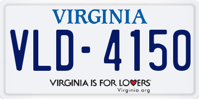 VA license plate VLD4150