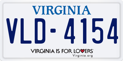 VA license plate VLD4154