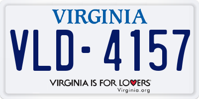 VA license plate VLD4157