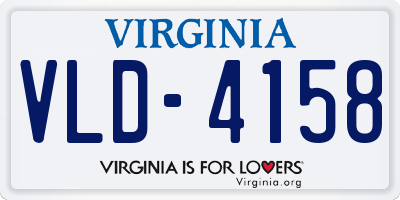 VA license plate VLD4158