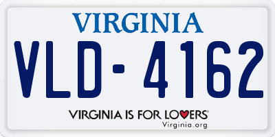 VA license plate VLD4162
