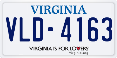 VA license plate VLD4163