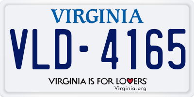 VA license plate VLD4165