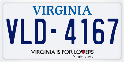 VA license plate VLD4167
