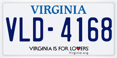 VA license plate VLD4168