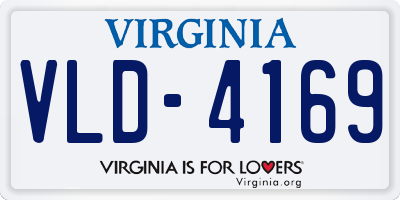 VA license plate VLD4169