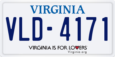 VA license plate VLD4171