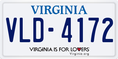 VA license plate VLD4172