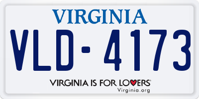 VA license plate VLD4173