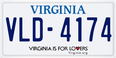 VA license plate VLD4174