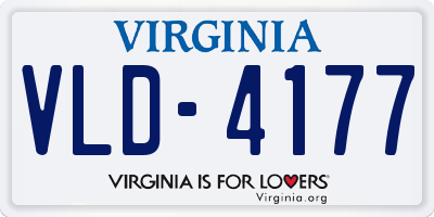 VA license plate VLD4177