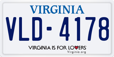 VA license plate VLD4178