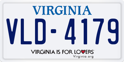 VA license plate VLD4179