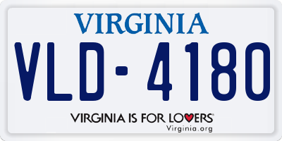 VA license plate VLD4180