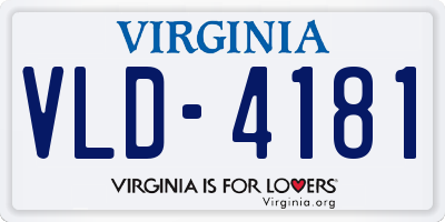 VA license plate VLD4181