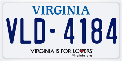 VA license plate VLD4184