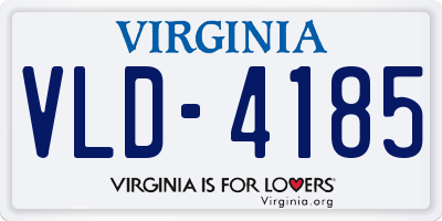 VA license plate VLD4185