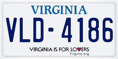 VA license plate VLD4186