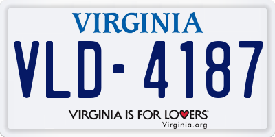 VA license plate VLD4187