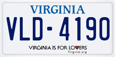 VA license plate VLD4190
