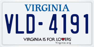 VA license plate VLD4191