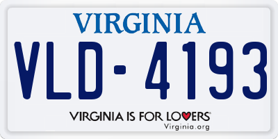 VA license plate VLD4193