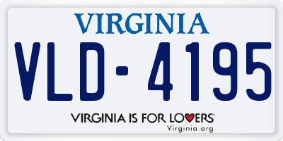 VA license plate VLD4195