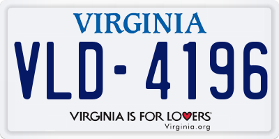 VA license plate VLD4196