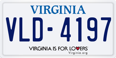 VA license plate VLD4197