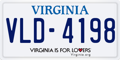 VA license plate VLD4198