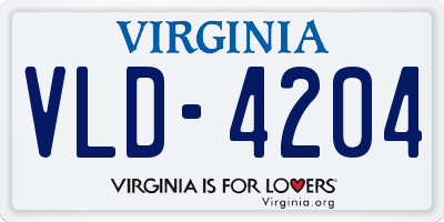 VA license plate VLD4204