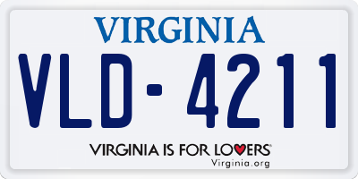 VA license plate VLD4211