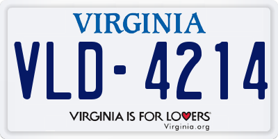 VA license plate VLD4214